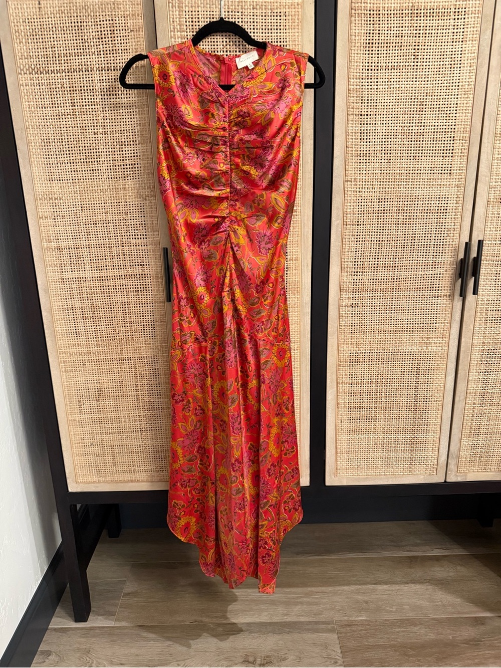 MELLODAY Sleeveless Paisley Maxi Dress in Pink and Orange